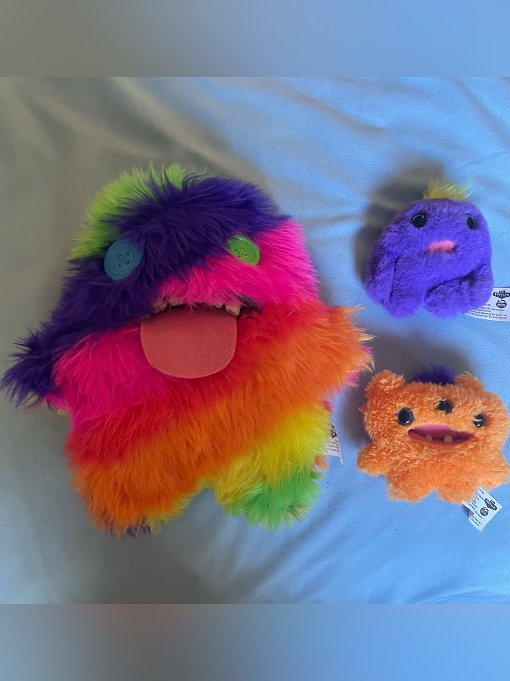 3 Fuggler Plush Bundle - Rainbow Oogah Boogah, Mr. Needles and Reek-O